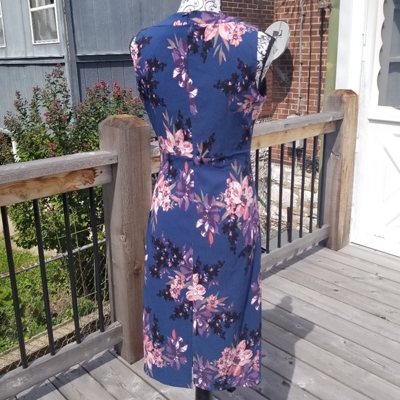 NWT Apricot Blue Floral Sleeveless Dress - Picture 3 of 8